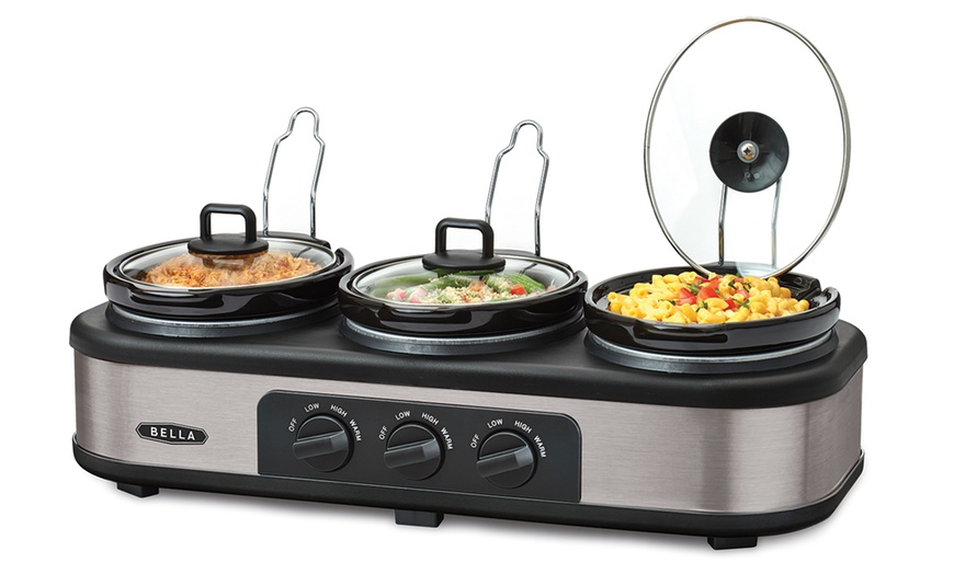 Image 4: Bella Triple Slow Cooker and Pots