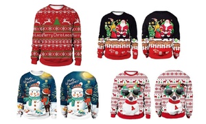 Printed Christmas Couples' Sweater