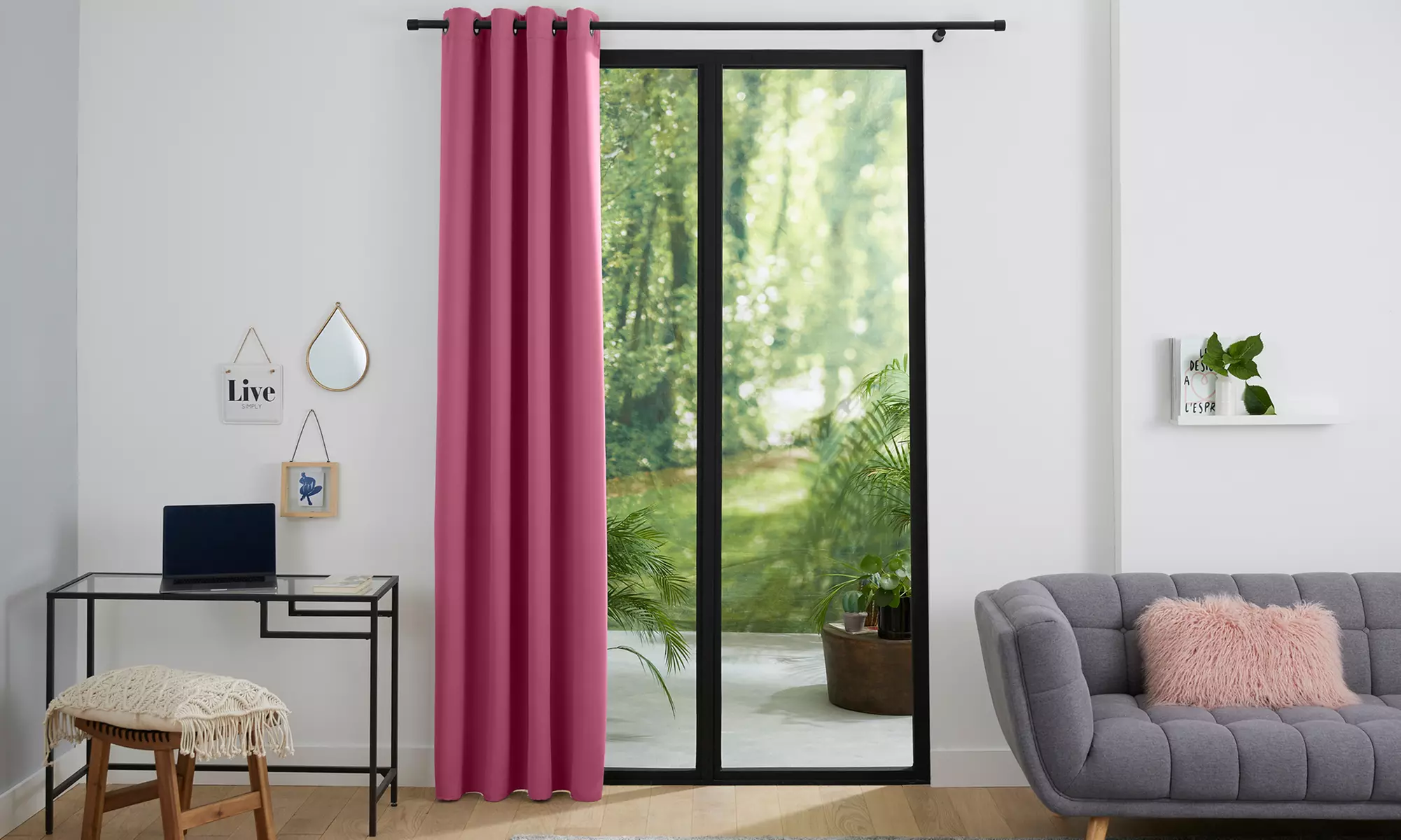 1, 2 ou 4 rideaux occultants et obscurcissants à 8 œillets