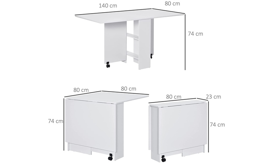 Image 7: HomCom Mobile Dining Table