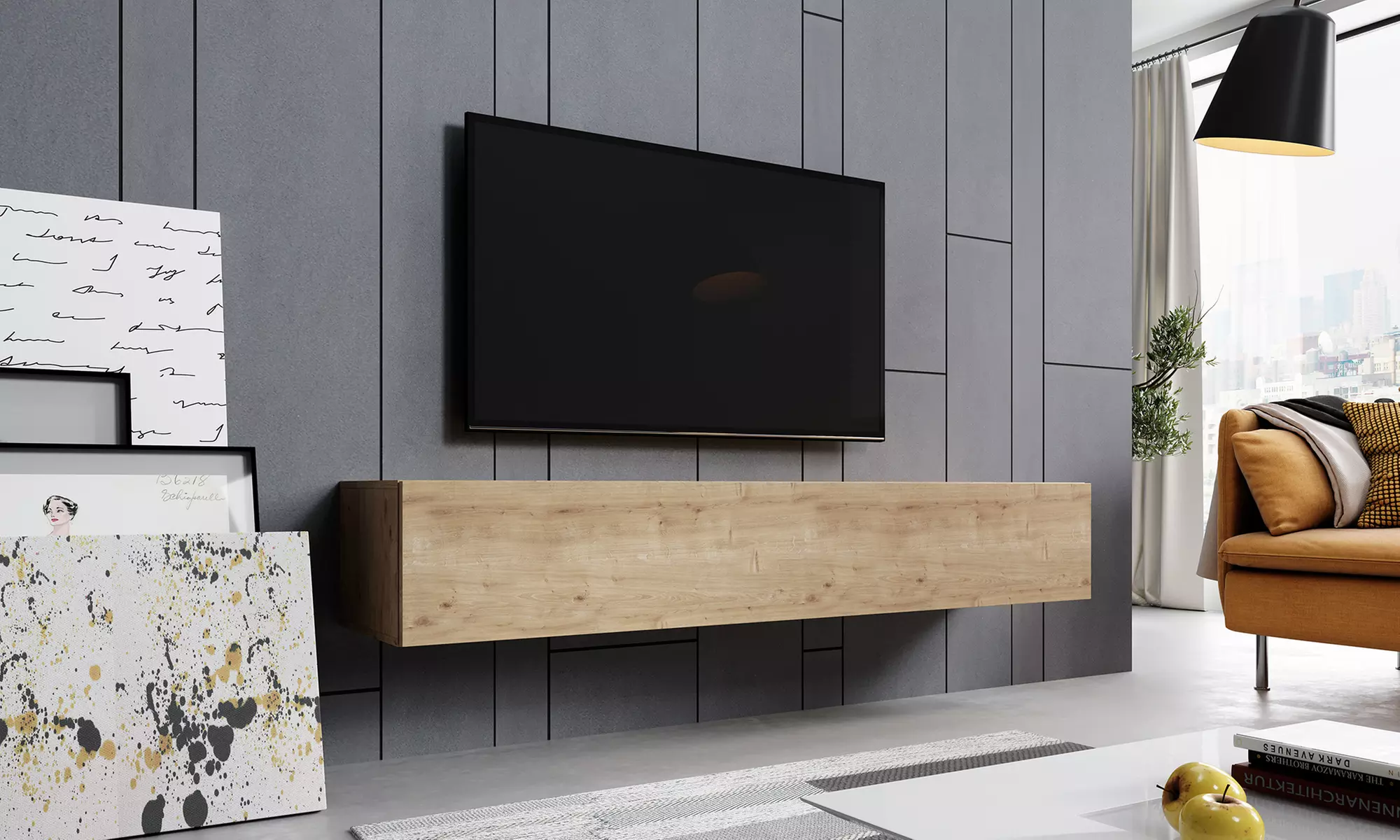 Meuble TV "Aitana" en chêne