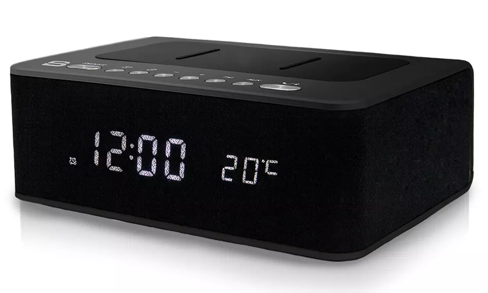SoundBot SB1022 Bluetooth Alarm Clock Speaker with FM Radio & Temperature Display - Primary Image