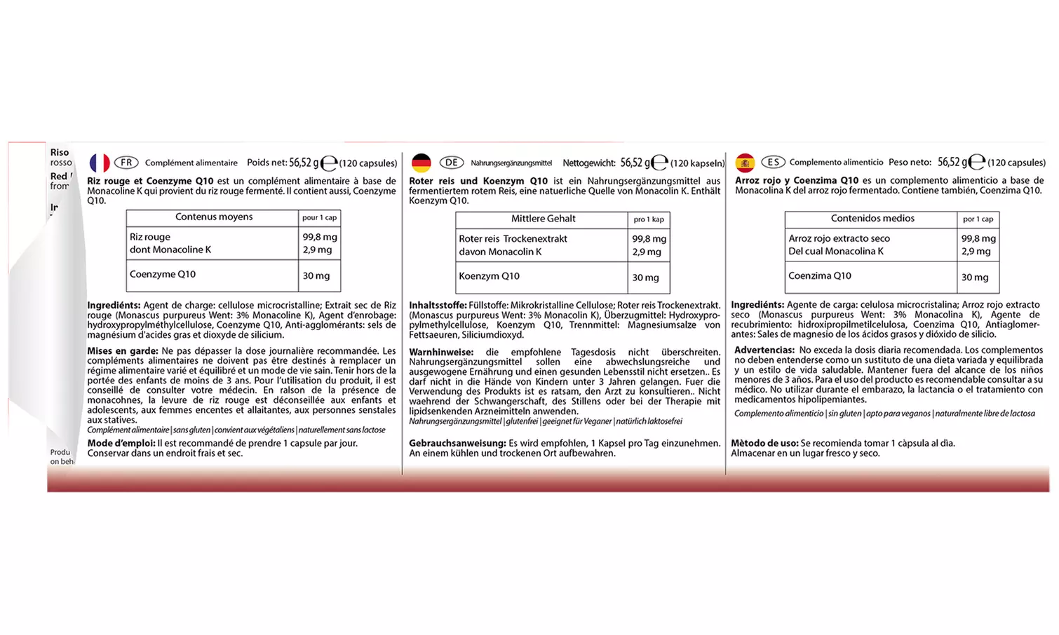 Cápsulas de arroz rojo y coenzima Q10 H|B Health and Beauty - Second Medium