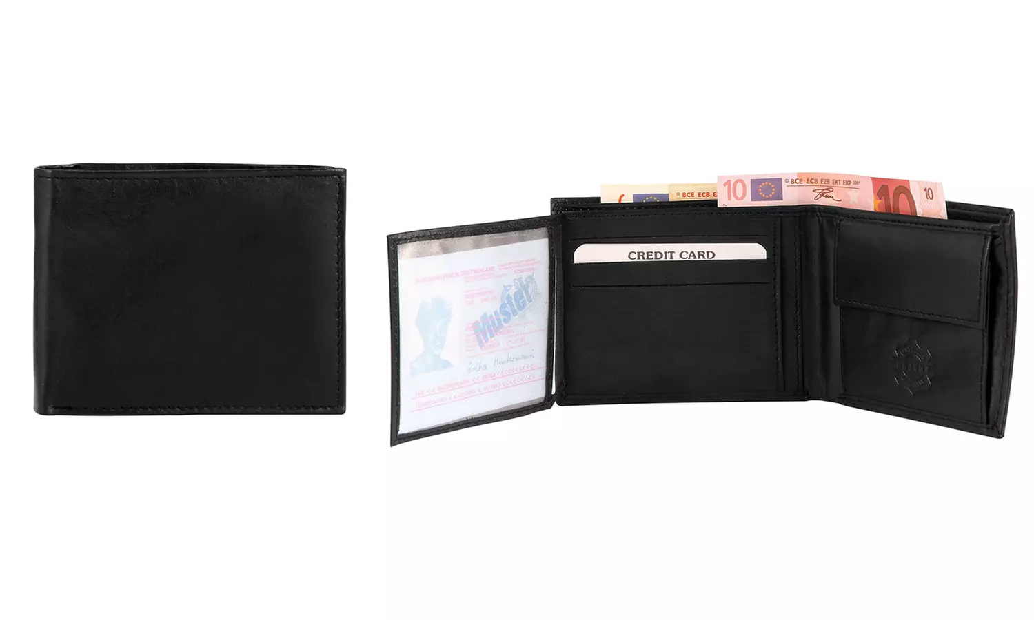 1x, 2x, oder 3x Herren- oder Unisex-Geldbörse aus Leder