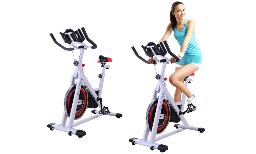 Image 1: HomCom Exercise Bike