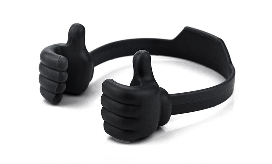 Image 7: One or Two Thumbs-Up Mobile Phone or Tablet Holders