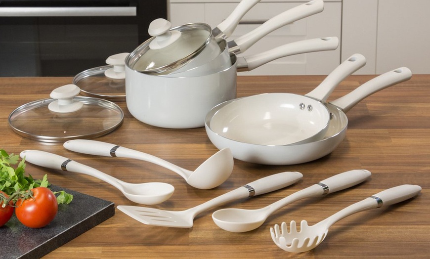 Image 6: Swan Pan Set with Utensil Set 