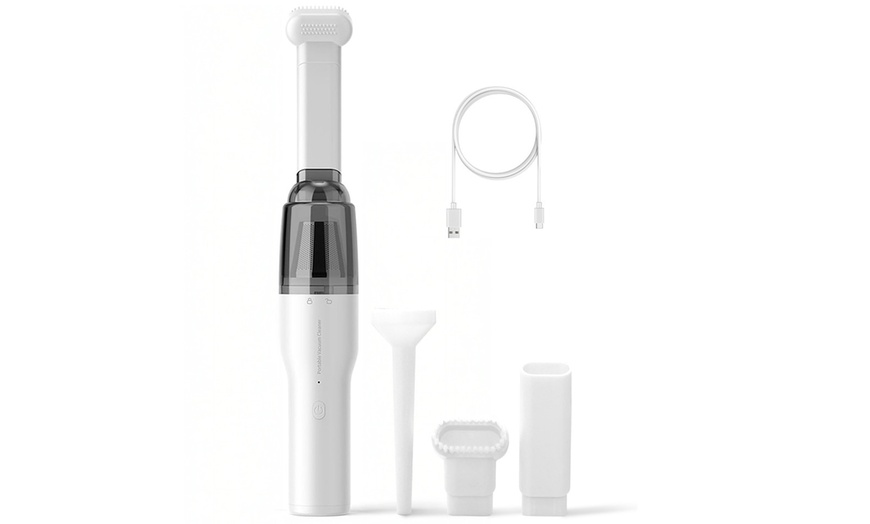 Image 2: Mini aspiradora sopladora recargable portátil con filtro