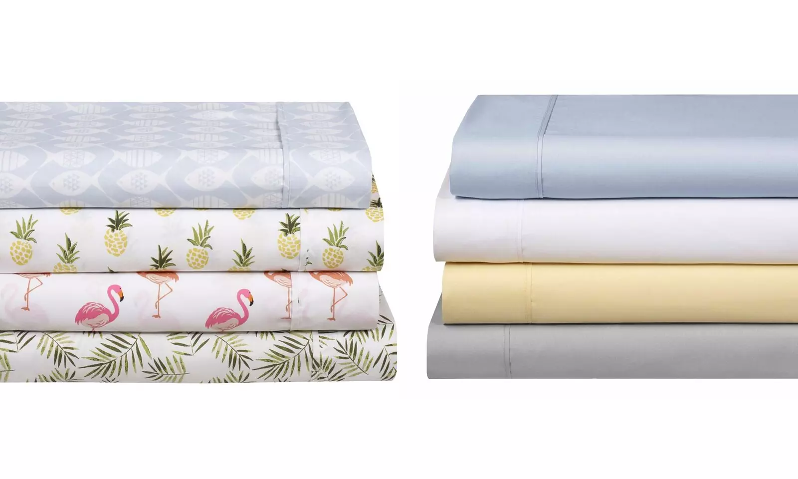 Caribbean Joe Coastal Print and Vibrant Solid Microfiber Bed Sheet Set (4-Piece) - Primary Image