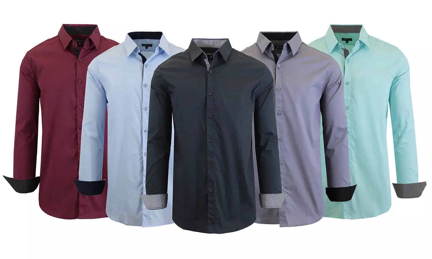 Men’s Long Sleeve Stretch Slim-Fit Dress Shirts (S-2XL) - Primary Image