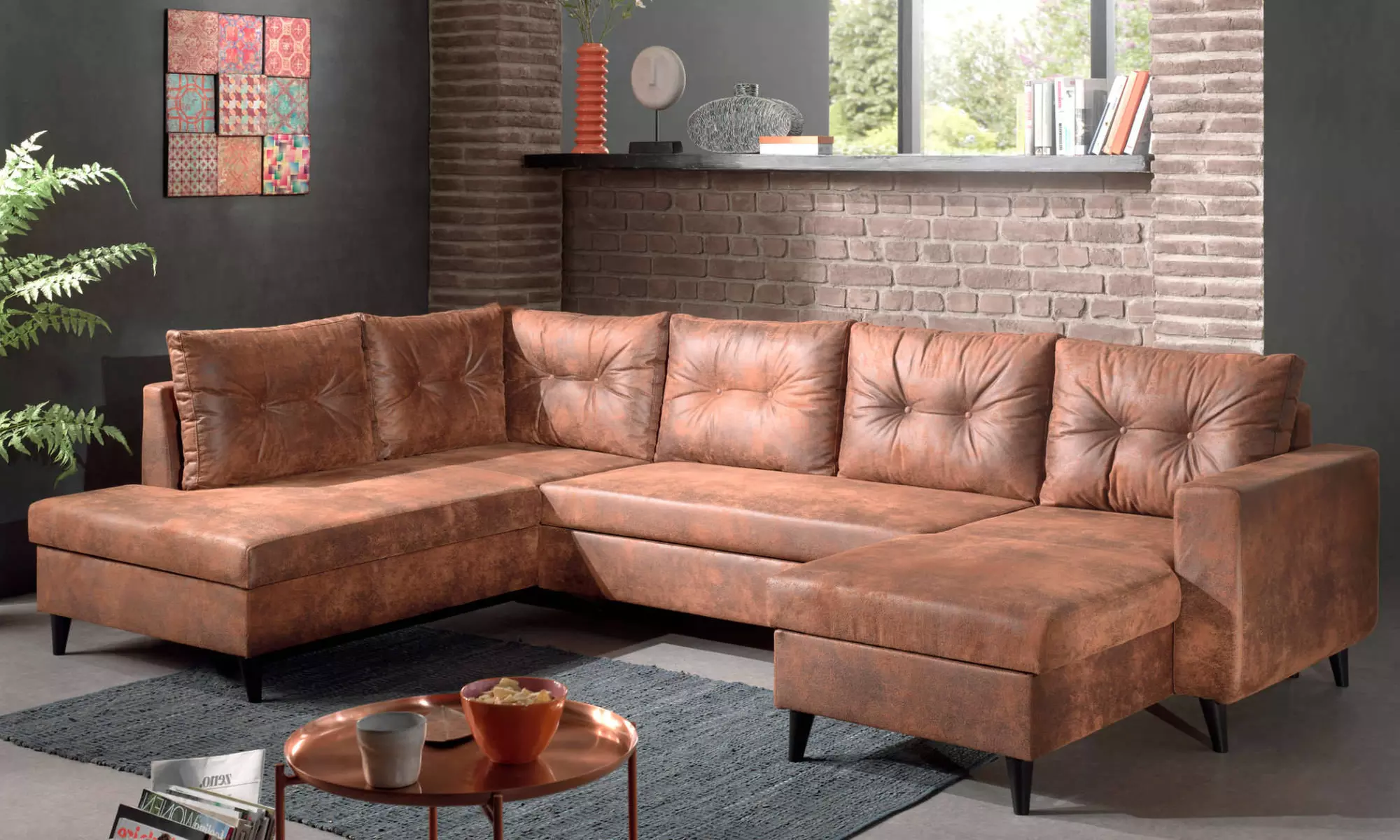 Canapé d'angle ou panoramique convertible, 4,5 ou 7 places, livraison offerte - Primary Image