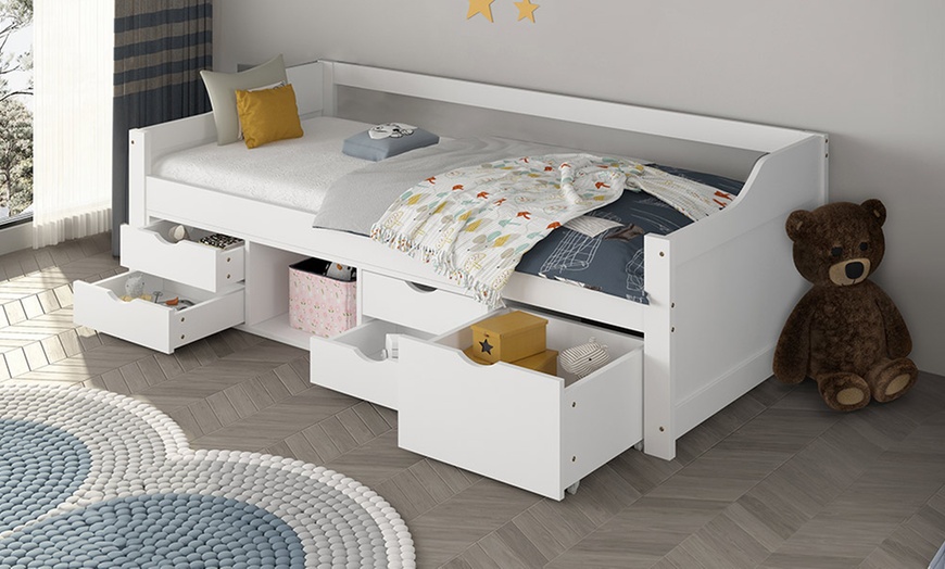 Image 1: Home Deluxe Kinderbett COSMOS mit Schubladen und Matratze