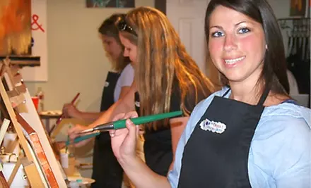 $17 for One Art Class at Art Class & Wine Glass ($35 Value) - Primary Image