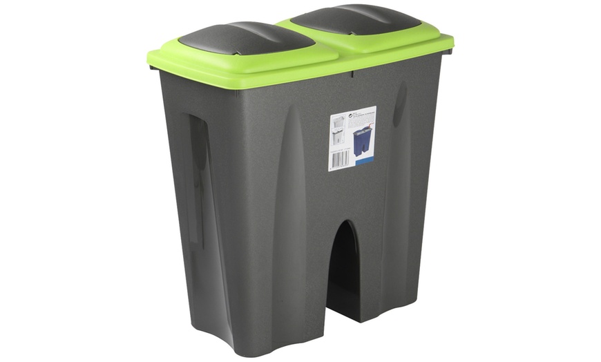 Image 5: Double Recycling Waste Bin 50L