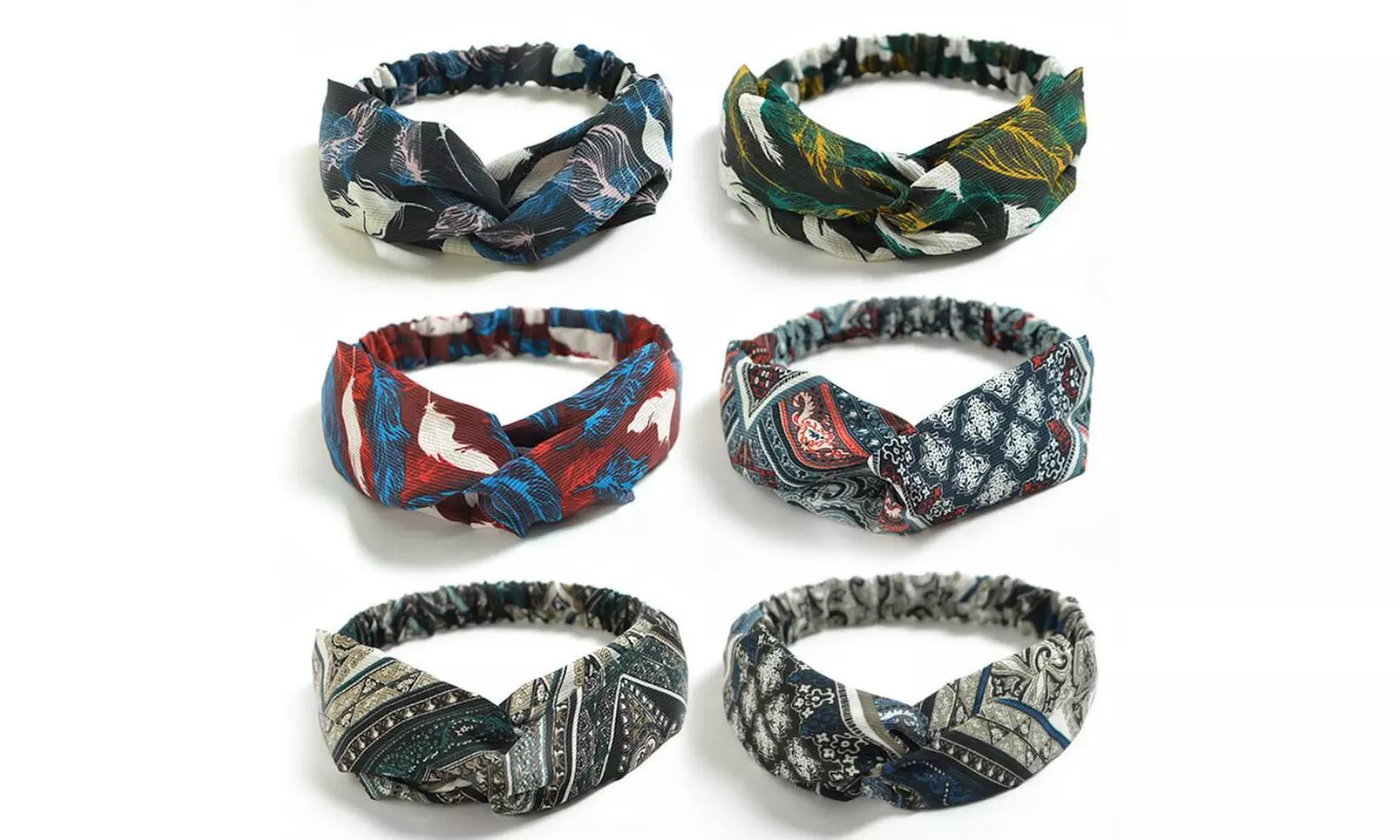 Lot de 3 bandeaux larges style "rétro" à nœud torsadé, pour femme - Primary Image