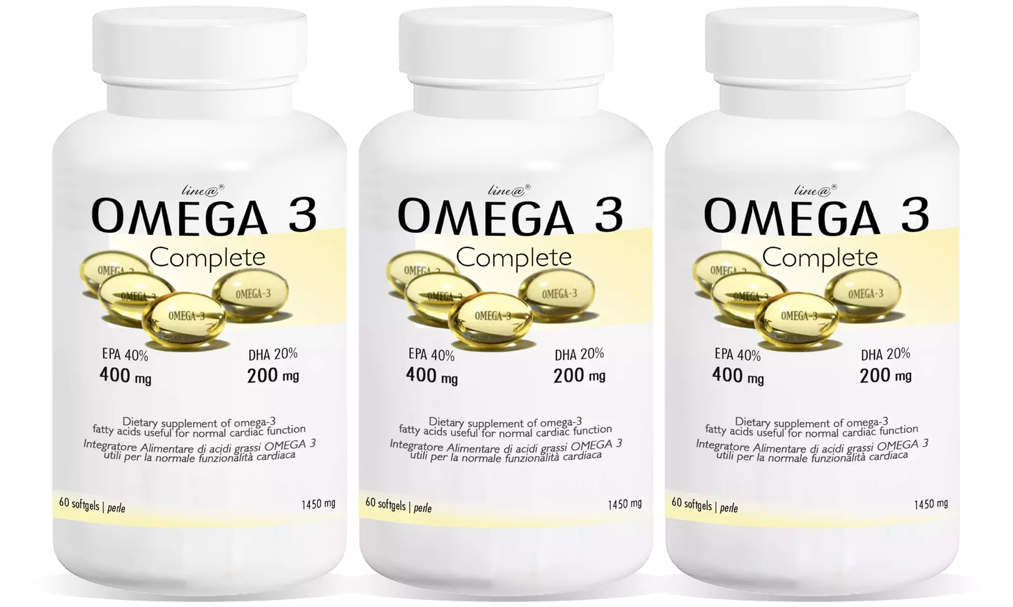 Omega 3 alta concentrazione 400 mg EPA e 200 mg DHA per perla Line@