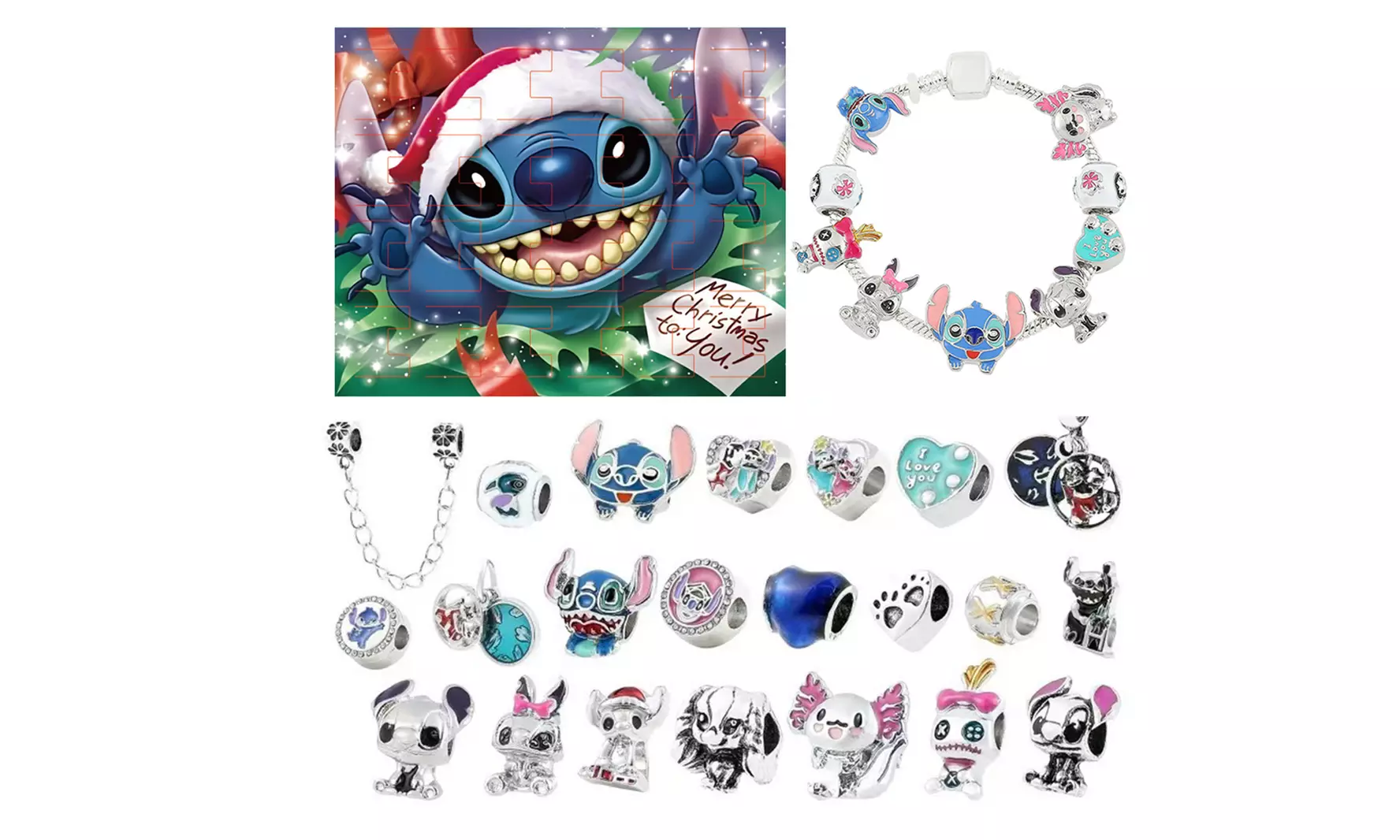 Adventskalender mit Armband und Charms im Cartoon-Motiv - Primary Image