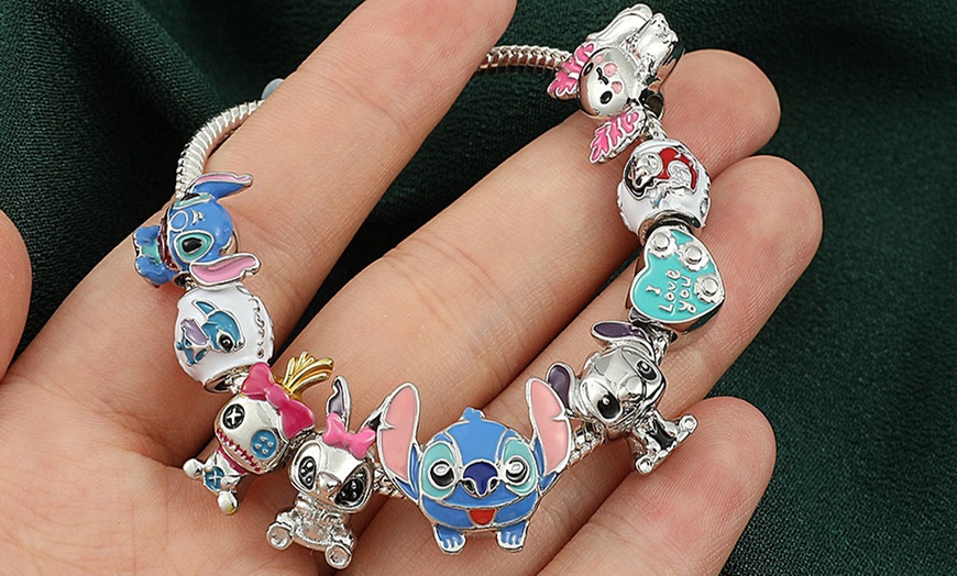 Image 5: Two-Piece Stitch Inspired DIY Charm Bracelets