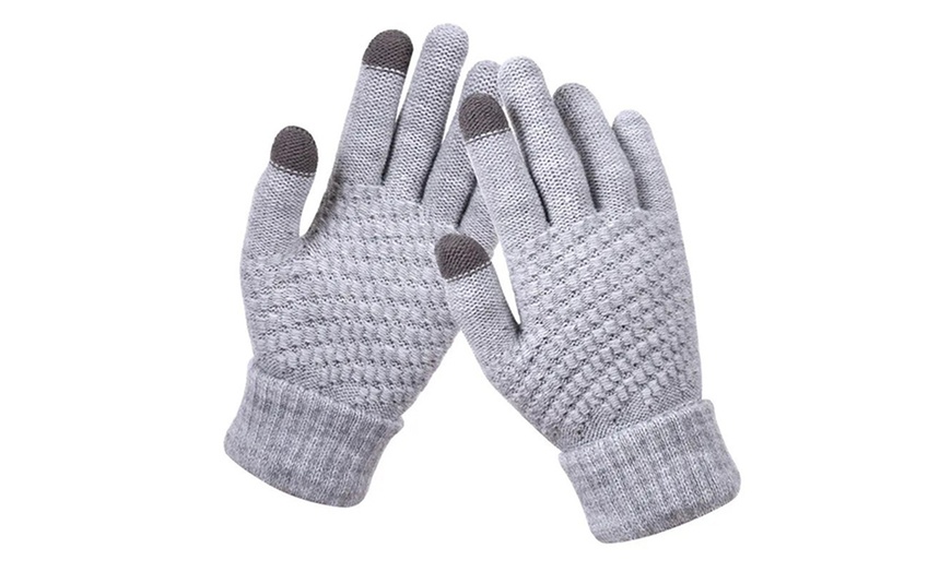 Image 3: Knitted Winter Warm Touchscreen Gloves 