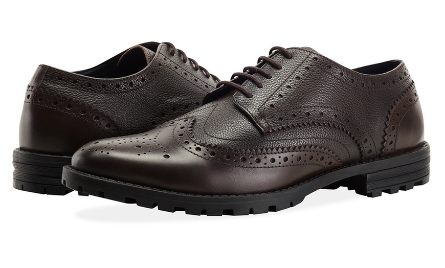 Image 18: Men's Leather Derby Brogues