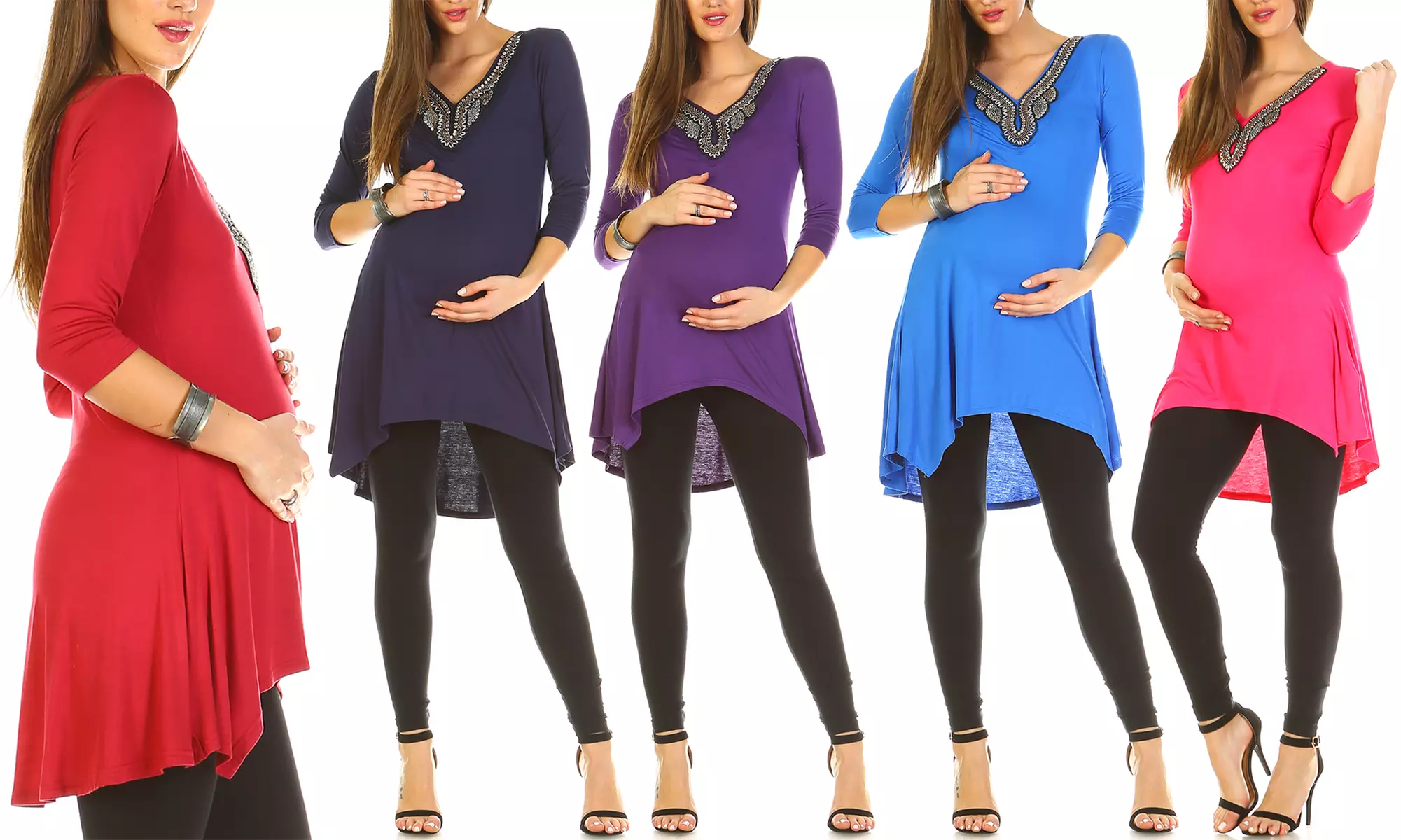 Maternity 'Sofia' Embellished Tunic. Plus Sizes Available. - Primary Image