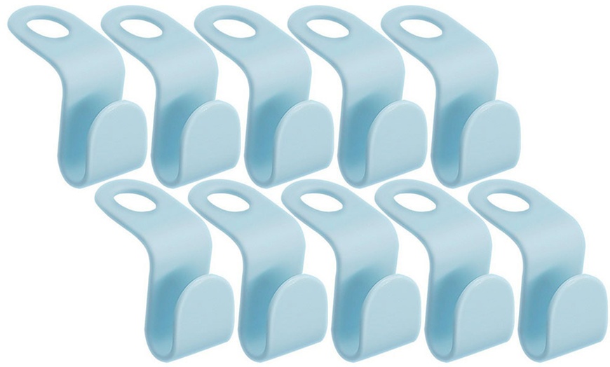 Image 4: Four-Pack of Space Saving Clothes Hanger Connector Hooks