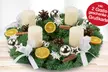 Frischer Adventskranz mit Lindt Schokolade, Perlwein & Grußkarte vom Blumenhaus Ehrend (bis zu 32% sparen*) - Second Medium