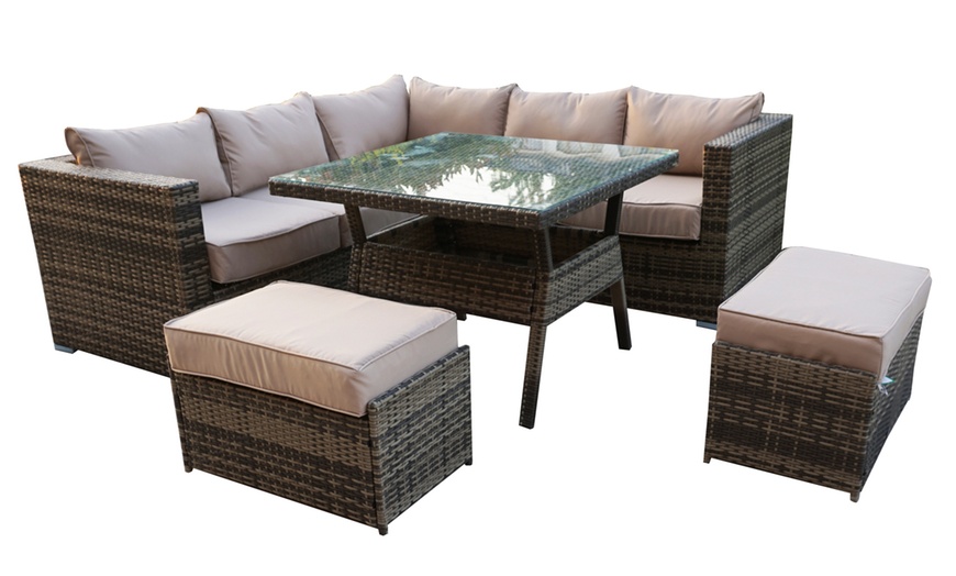 Image 2: Georgia Dining Sofa In Nature Weave