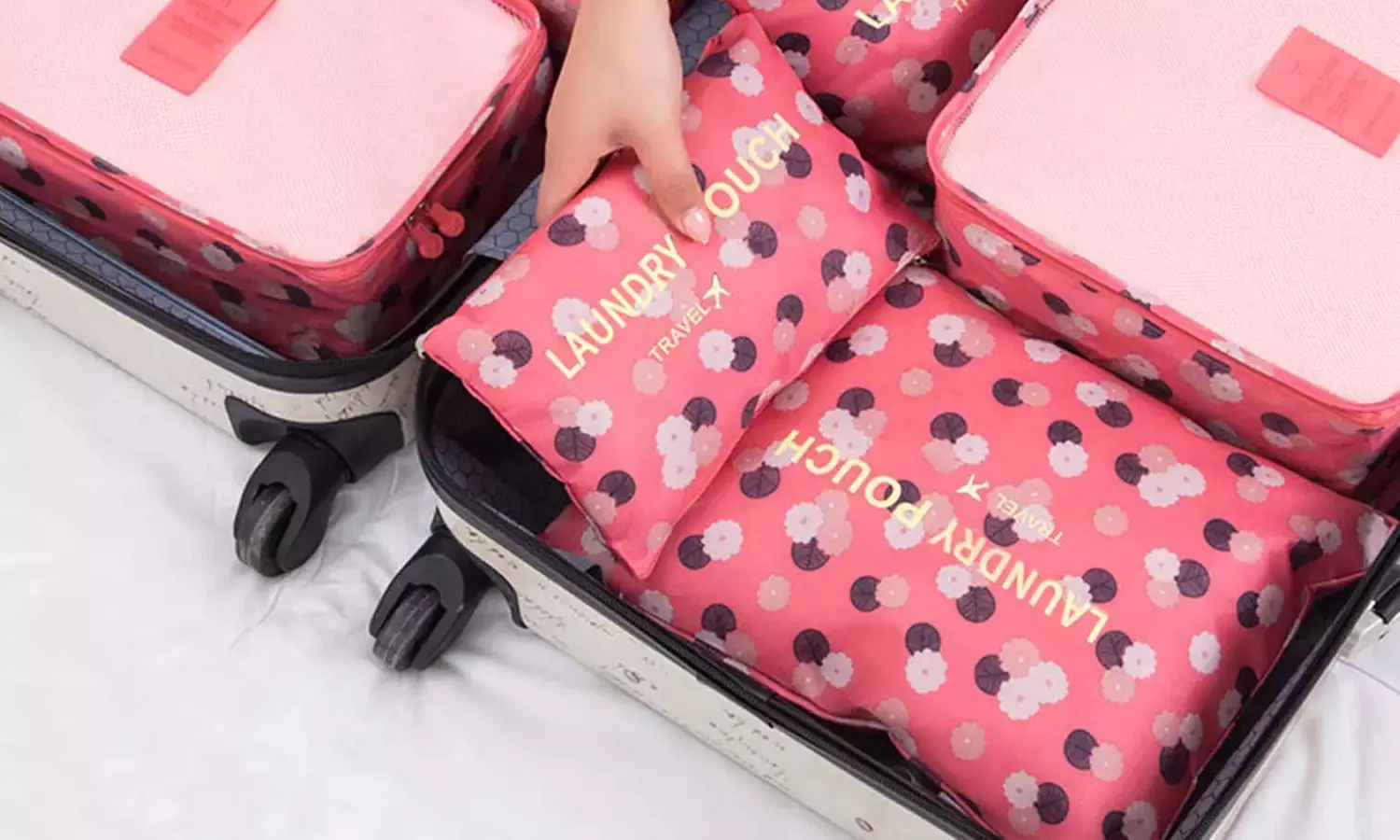 One or Two Six-Piece Travel Luggage Organizer Sets