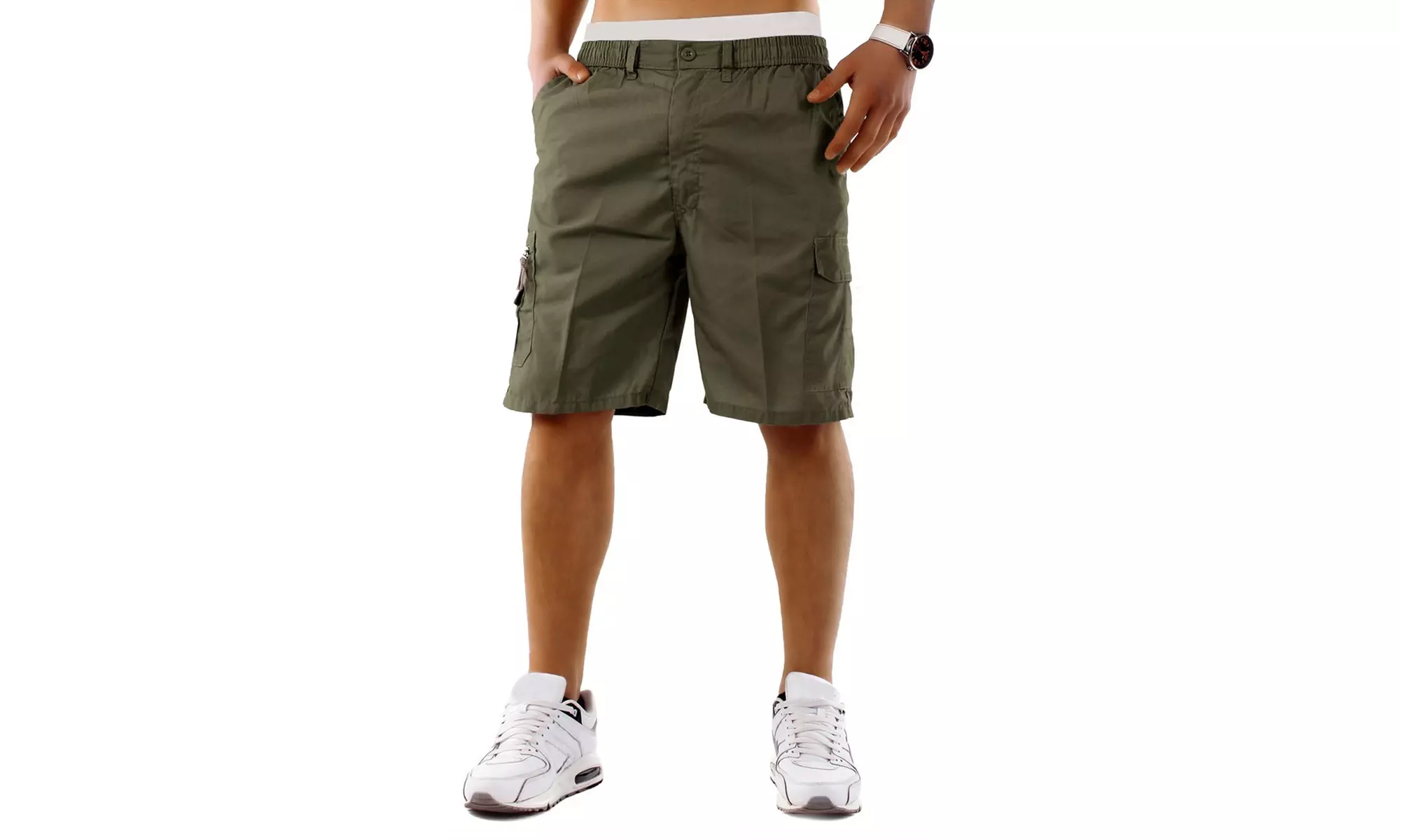 Set di 4 bermuda da uomo cargo in misto cotone