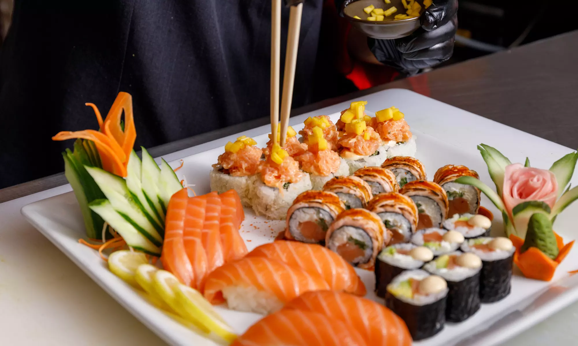 Sushi Set Menu with a beverage at Keway Mai @ 4* City Seasons Al Hamra