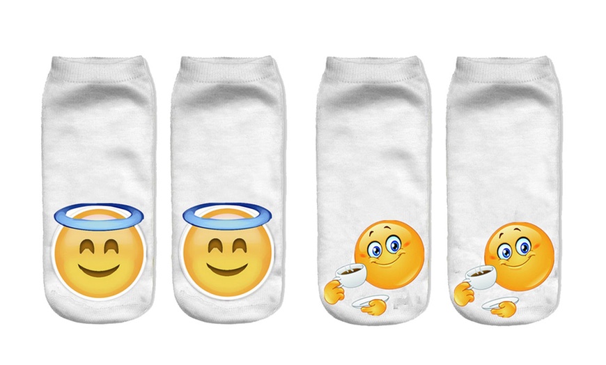 Image 8: Lot de 2, 5 ou 10 paires de chaussettes Emoji 