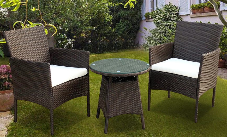 Image 4: Rattan-Effect Bistro Set