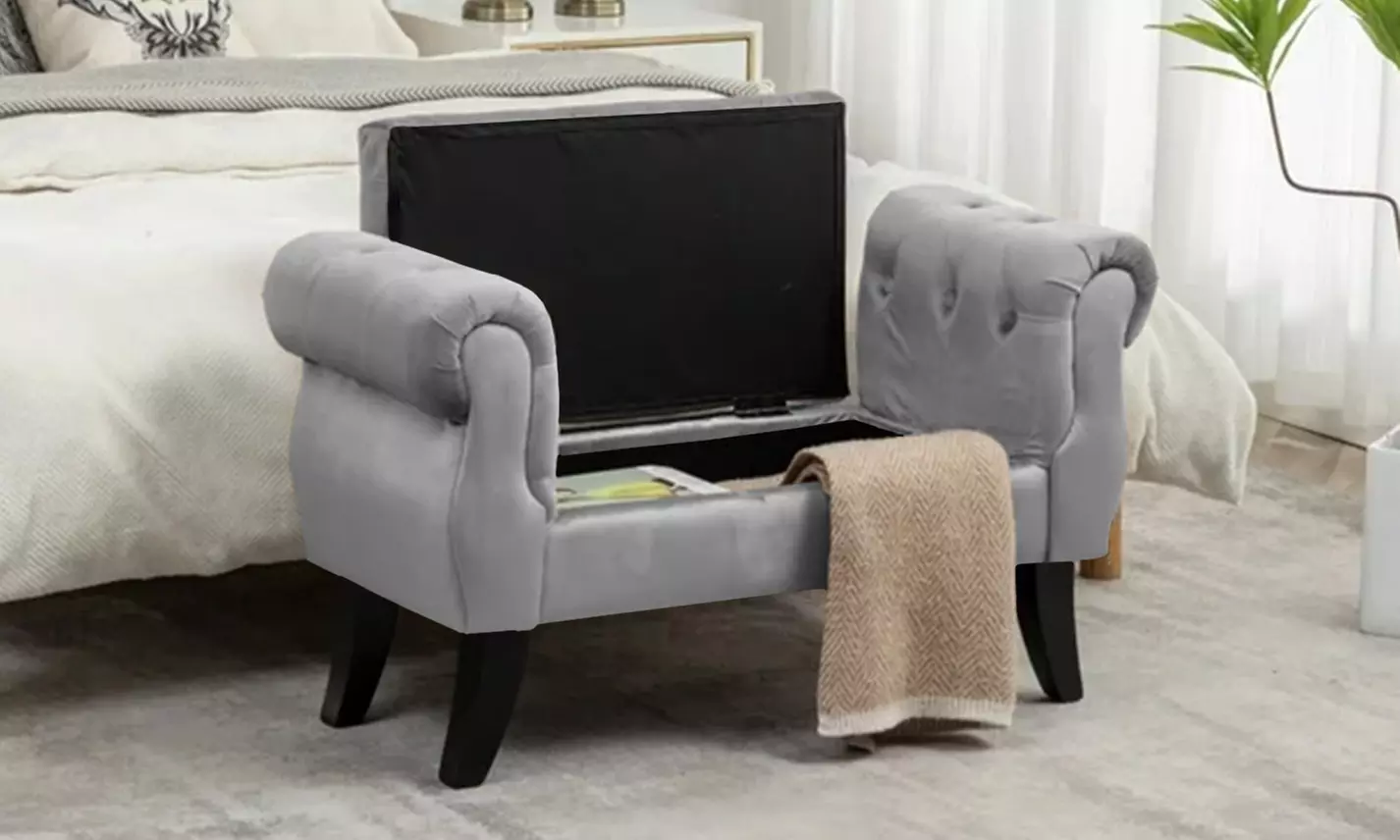 Cassapanca contenitore in velluto Lucrezia