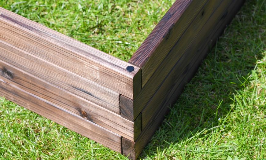 Image 3: Up to Two Wooden Raised Garden Beds