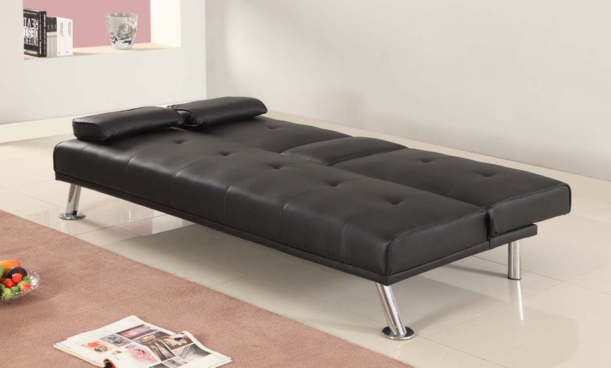 Image 2: Black Reel Sofa Bed