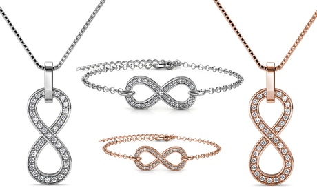 Pendentif et bracelet Infinity ornés de cristaux Swarovski®