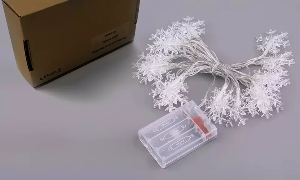 Guirnalda de luces en forma de copo de nieve