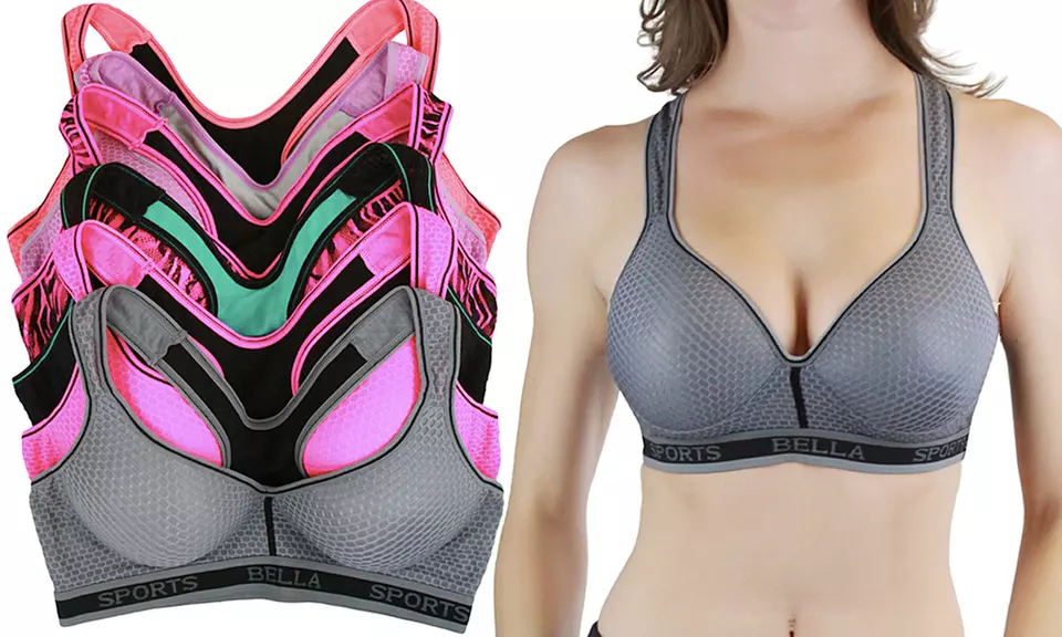 Women's Molded Cup Fully Lined Sports Bras (6-Pack) - Primary Image