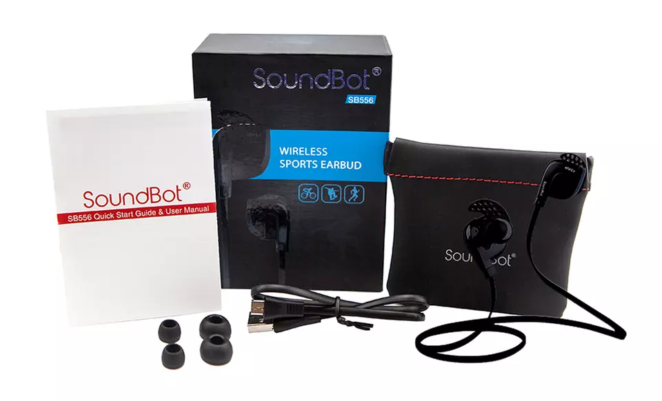 SoundBot SB556 Wireless Bluetooth Sports Active Earbuds with Voice Prompt - Second Medium