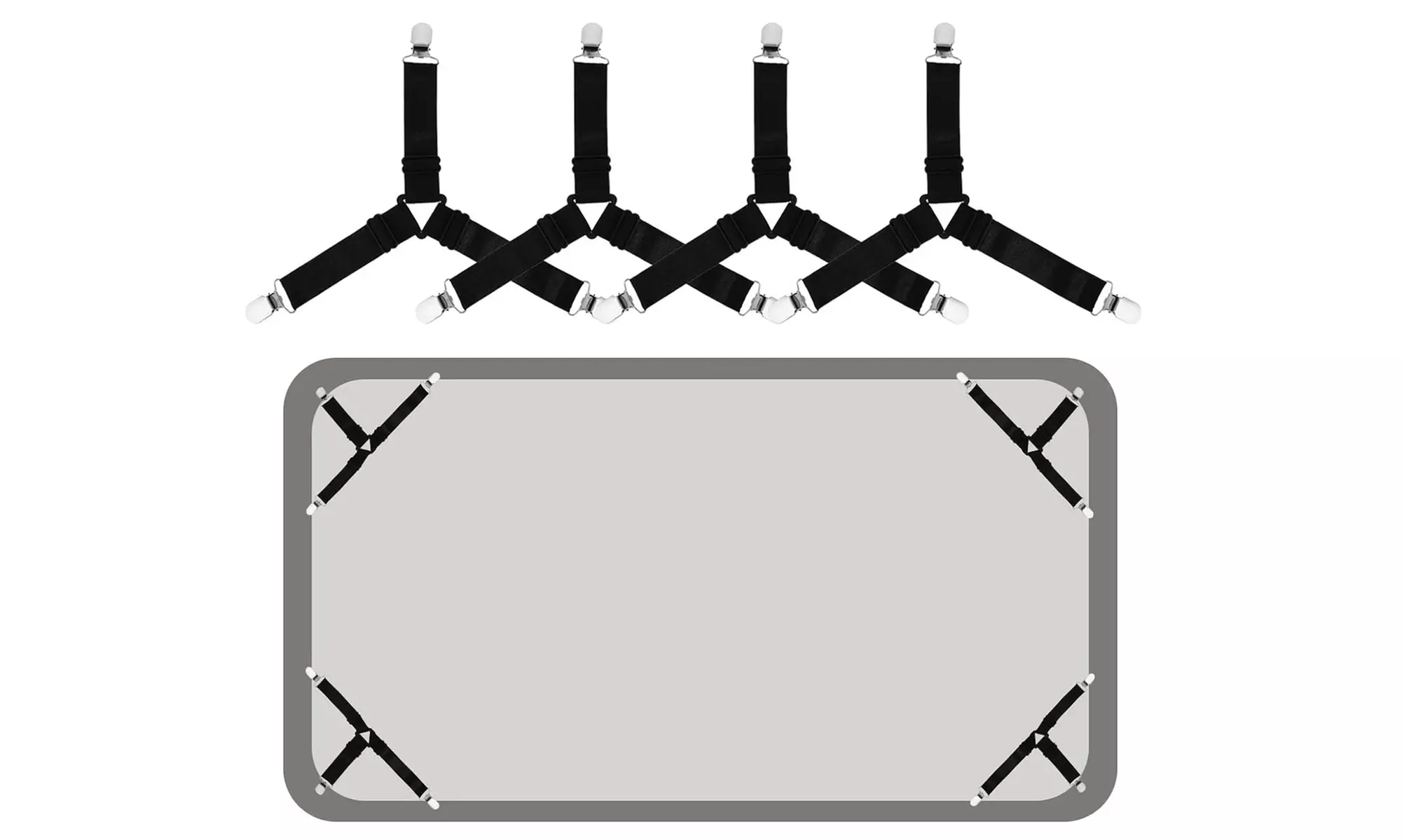 4, 8 oder 12 Bettlakenhalter