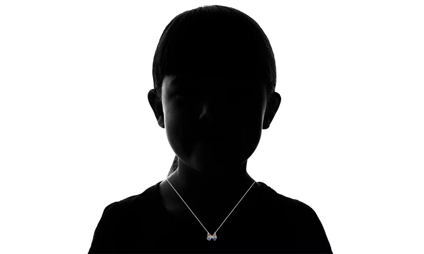 Jojo Siwa Jewelry Silver-Plated Rainbow Crystal Bow Pendant Necklace - Second Medium