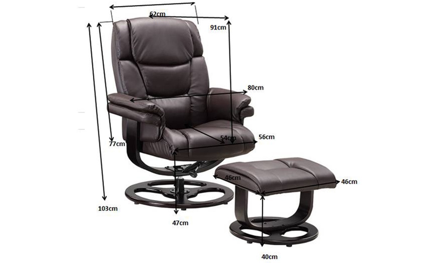 Image 10: Recliner Armchair with Foot Stool