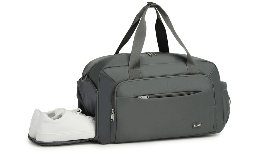 Image 24: Two-Pieces Multi-Compartment Travel Bag Set