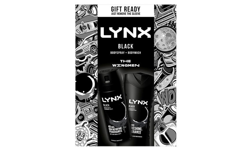 Image 2: Lynx Black Body Spray and Body Wash Duo Gift Set for Him