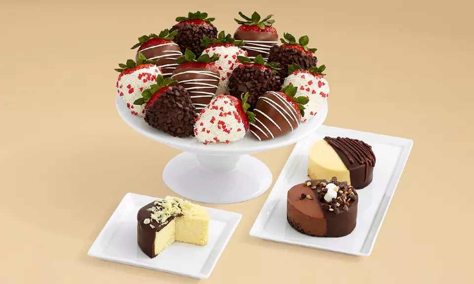 $30 for Dipped Cheesecake Trio & Dozen Valentine's Strawberries from Shari's Berries ($59.97 Value) - Primary Image