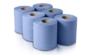 6, 12 or 18 Phoenix Blue Two-Ply Centrefeed Kitchen Rolls