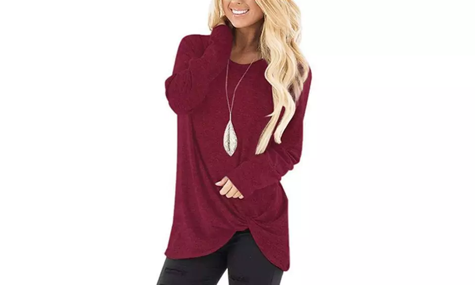 Haut à manches longues avec torsade sur le côté - Image 5