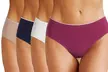 4-Pack Women's Cotton Mid Waist Full Panties No Show Brief Cut Underwear - Second Medium