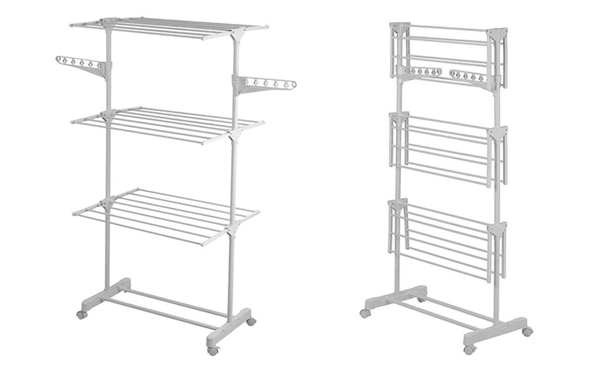 Image 3: Sturdy Foldable Clothesline